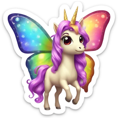 rainbow unicorn horned sparkling butterfly mermaid  sticker