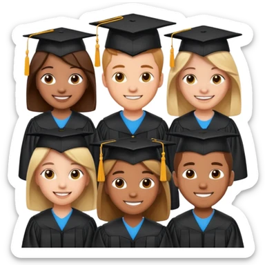 un grupo de estudiantes simpáticas sticker