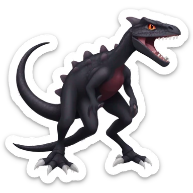 cool edgy black and maroon Dark-type nargacuga Salazzle  Salanditreptile Pokémon full body sticker