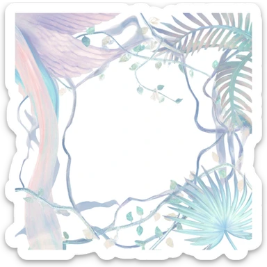 White marble dreamy divine godly angelic vines palm leaves tropical pastels glittery shiny aesthetic epic beautiful pretty scene scenery full picture  sticker