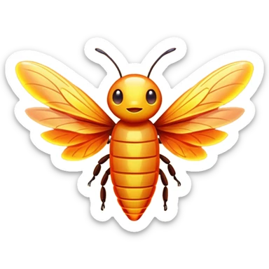 Firefly with wings on fire sticker