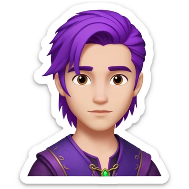 Mal from Disney's Descendants with purple hair sticker