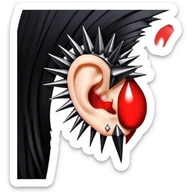 Spiky gothic metallic onyx ear cuffs ear climbers accessory  sticker