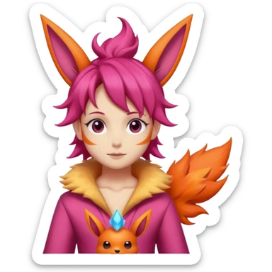 Magenta Brown Skinny Skeleton-Flareon-fairy sticker
