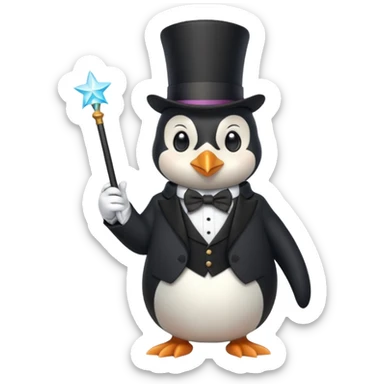 a magician penguin sticker