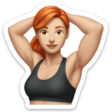 fit redhead in a gym  sticker