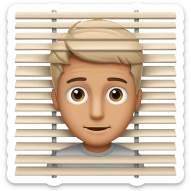 Male peeking through the blinds you can see his eyes sticker