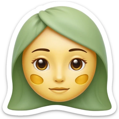 Minimal wellness emoji representing tighter skin and firmness,
subtle lifting effect, smooth contours, calm and natural,
no beauty or cosmetic symbols, soft sage green color palette sticker