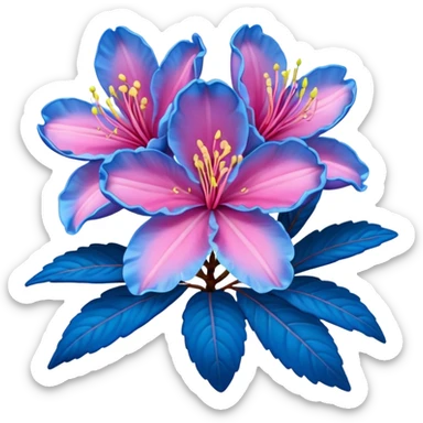 super realistic pink and blue azalea sticker