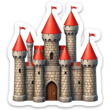 castle turrets with red tops sticker