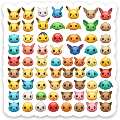 100 emoji as a 2nd generator of Pokemon.  sticker