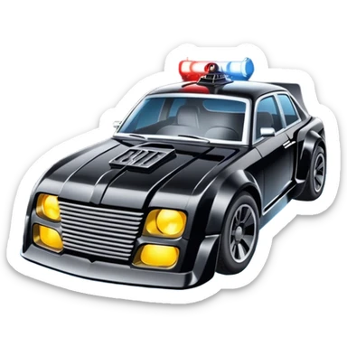 Haunted Darth Vader’s ice cube race car with bright white headlights and light saber bumpers  sticker