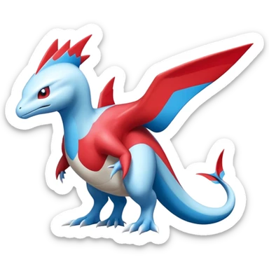 Latias-Salamence-Fakémon-hybrid-creature (full body)  sticker
