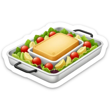 rectangle tray meal with  salad sticker