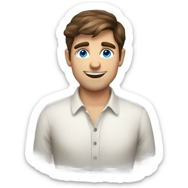 handsome brown haired  blue eyed italian young man sticker