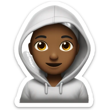 Un enfant de couleur de peaux noir avec un sweat a capuche tout rouge sticker