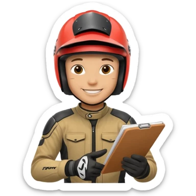 dirtbike rider signing autographs sticker