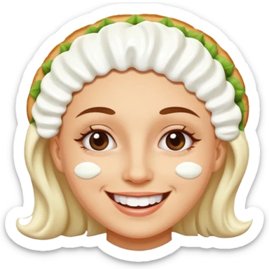 Woman pied in the face sticker