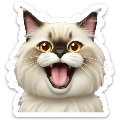 Himalayan cat sticking out tongue sticker