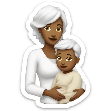 white mother with infant sticker