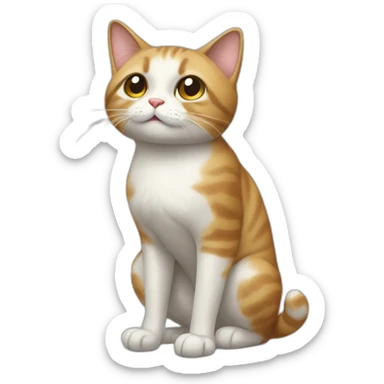A sad cat on it's hind legs begging sticker