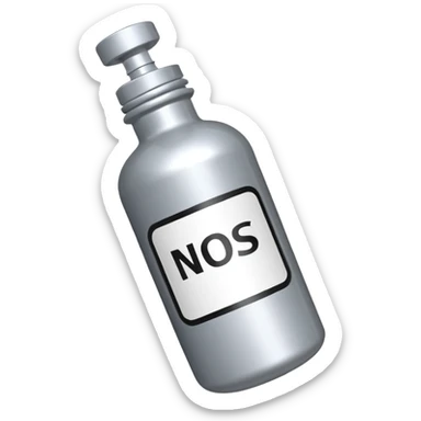 bombona de inyeccion de nitro con un cartelito que ponga NOS sticker