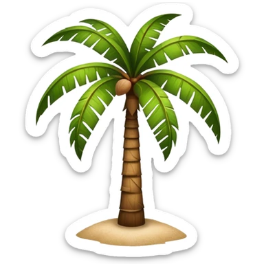 tropical palm tree with coconuts sticker