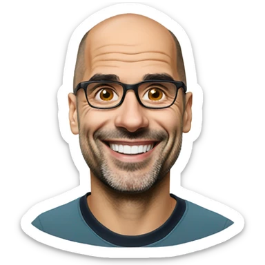 pep guardiola smiling glasses sticker