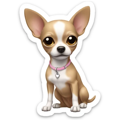 girly chihuahua colour khaki with a white line in her head sticker