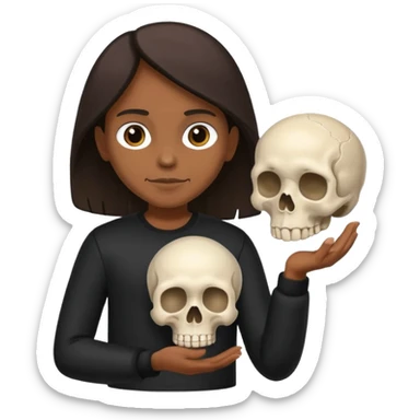 Black clothes fairy brown skin holding a skull sticker
