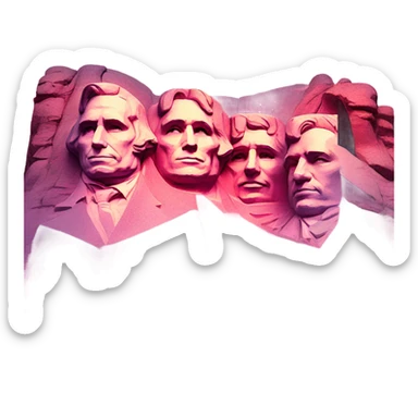 Pink ombre Mount Rushmore with glitter sticker