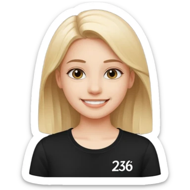 smiling girl in a black shirt with 26.1 written on ir sticker
