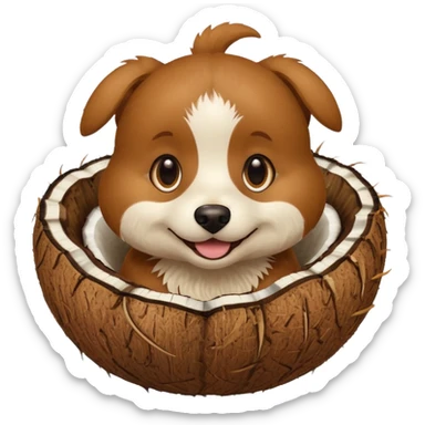 dog in a coconut sticker