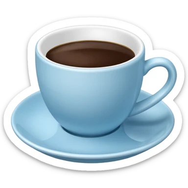 coffee cup and saucer in the colour light blue sticker