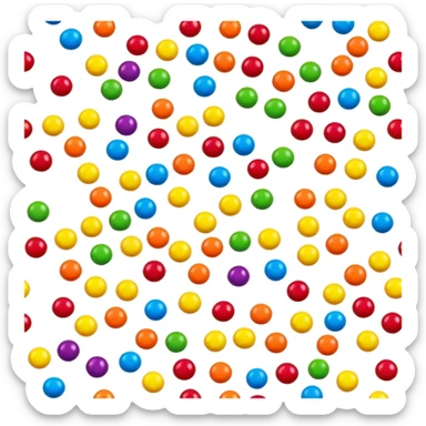 colorful Skittles candy pieces scattered, rainbow colored fruit candies sticker