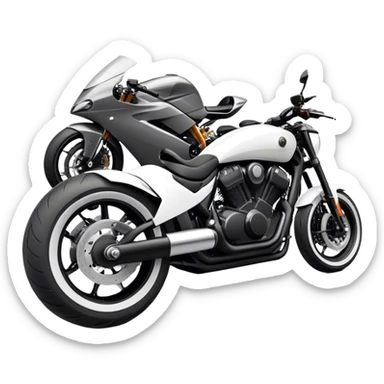 An icon showcasing a sleek motorcycle and a powerful car side by side, with bold, dynamic lines emphasizing speed and performance. highlighting their sleek design, custom tuning, and the excitement of the open road. Perfect for showcasing adventure and freedom on wheels. transparent background sticker