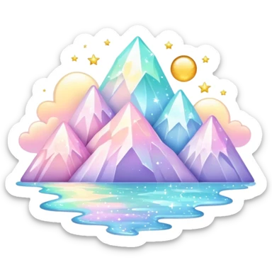 Pastel divine glistening glossy sparkly shiny glittery scenery  sticker