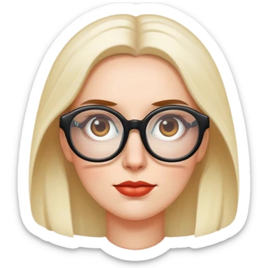 mohowawhite woman enormous glasses sticker