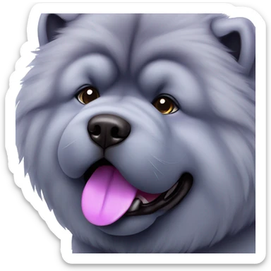 Full body blue Chow chow with purple tongue, photorealistic 4k sticker