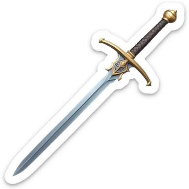 Medieval iron sword with detailed hilt and blade sticker