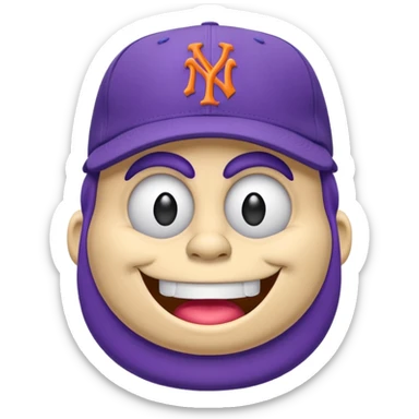  McDonald’s grimace mascot dressed in New York Mets gear sticker