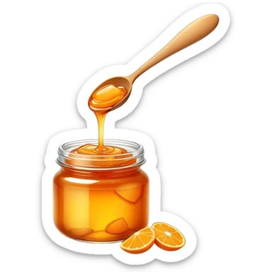 orange marmalade being spooned from jar sticker