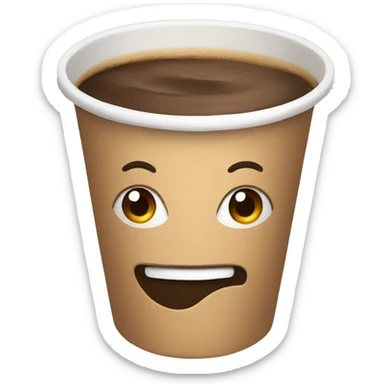Coffee in a paper cup sticker