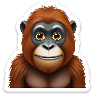 Mix of an orangutan and badger sticker