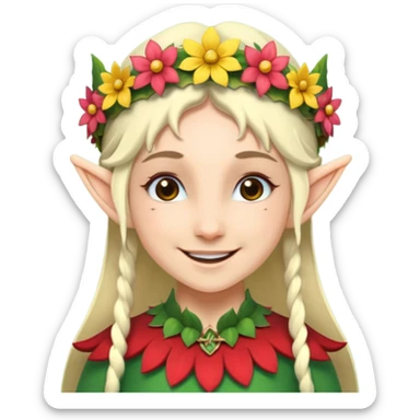 elf with flower crown sticker