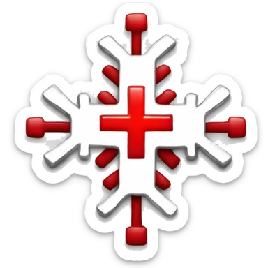 Cross out a snowflake with a Red Cross, they have to be separated Red Cross should be bigger than snowflake  sticker