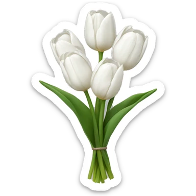white tulip bouquet  sticker