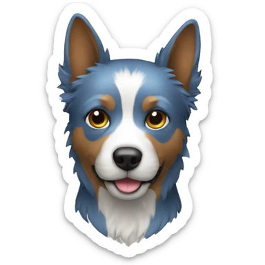 Blue tick round white  sticker