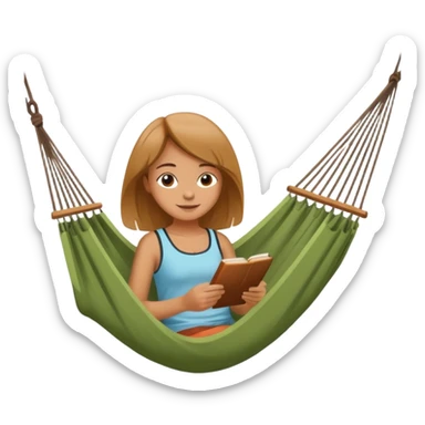 Girl drawing in a hammock outside sticker