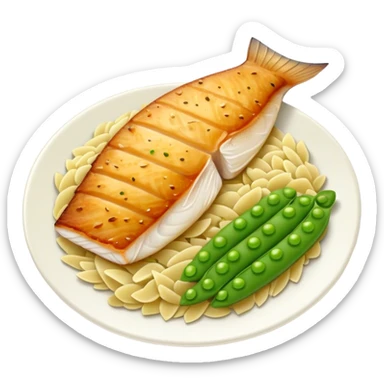 Fish filet with orzo peas and potato sticker